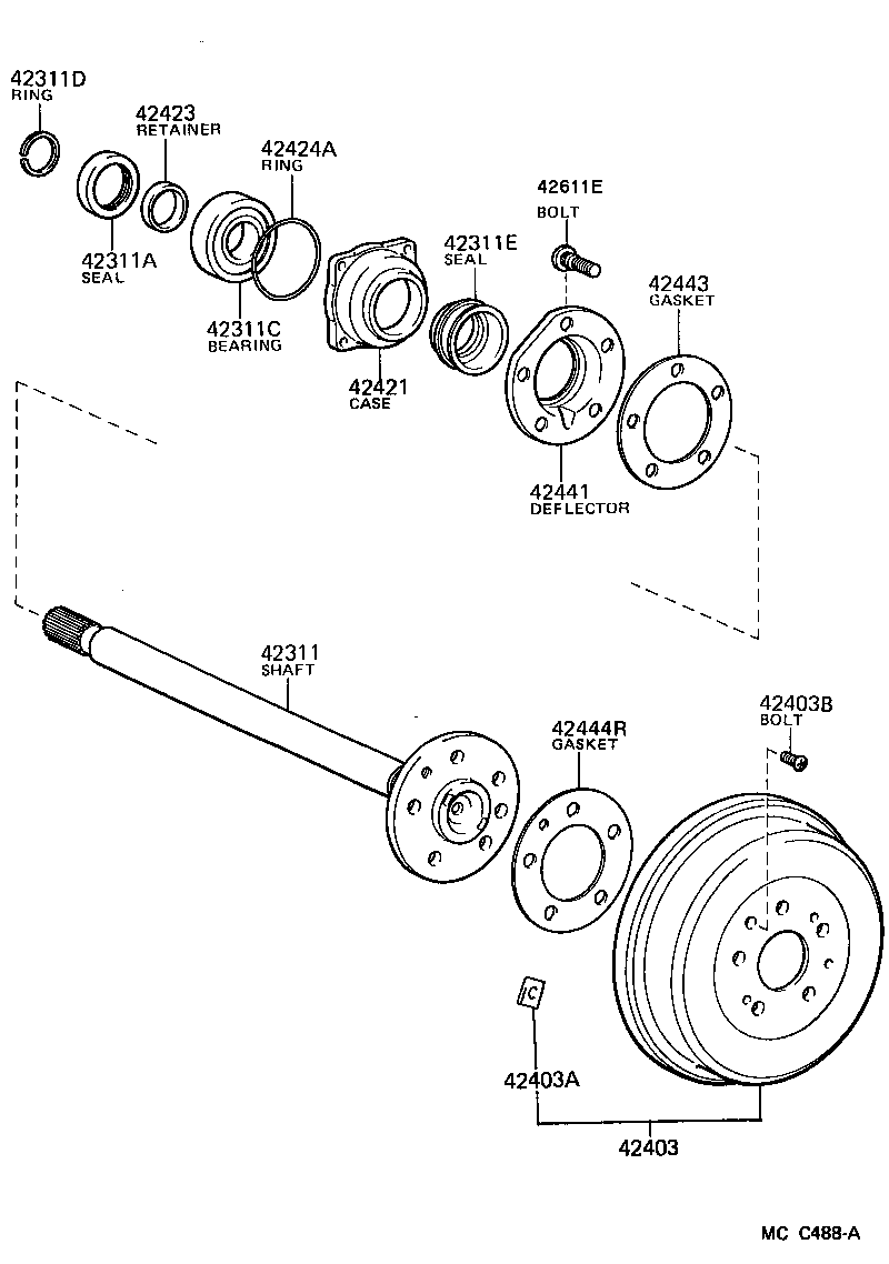  TOYOACE DYNA |  REAR AXLE SHAFT HUB
