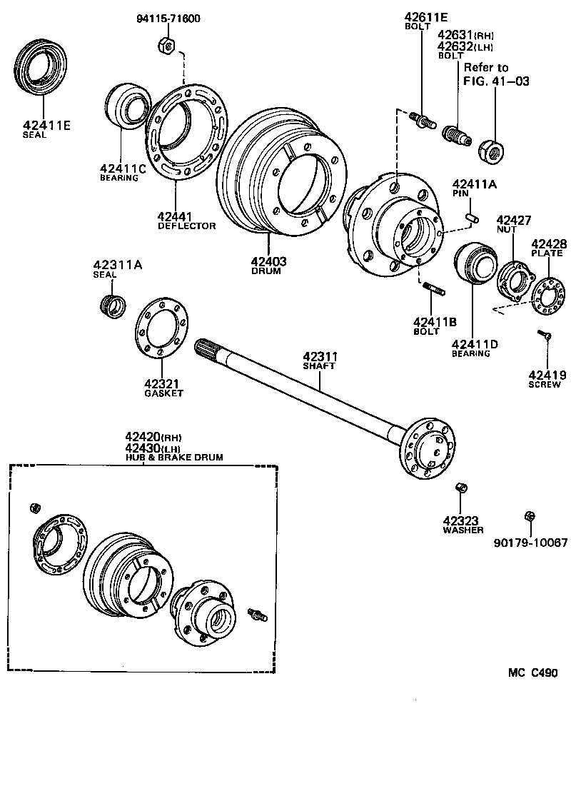  TOYOACE DYNA |  REAR AXLE SHAFT HUB