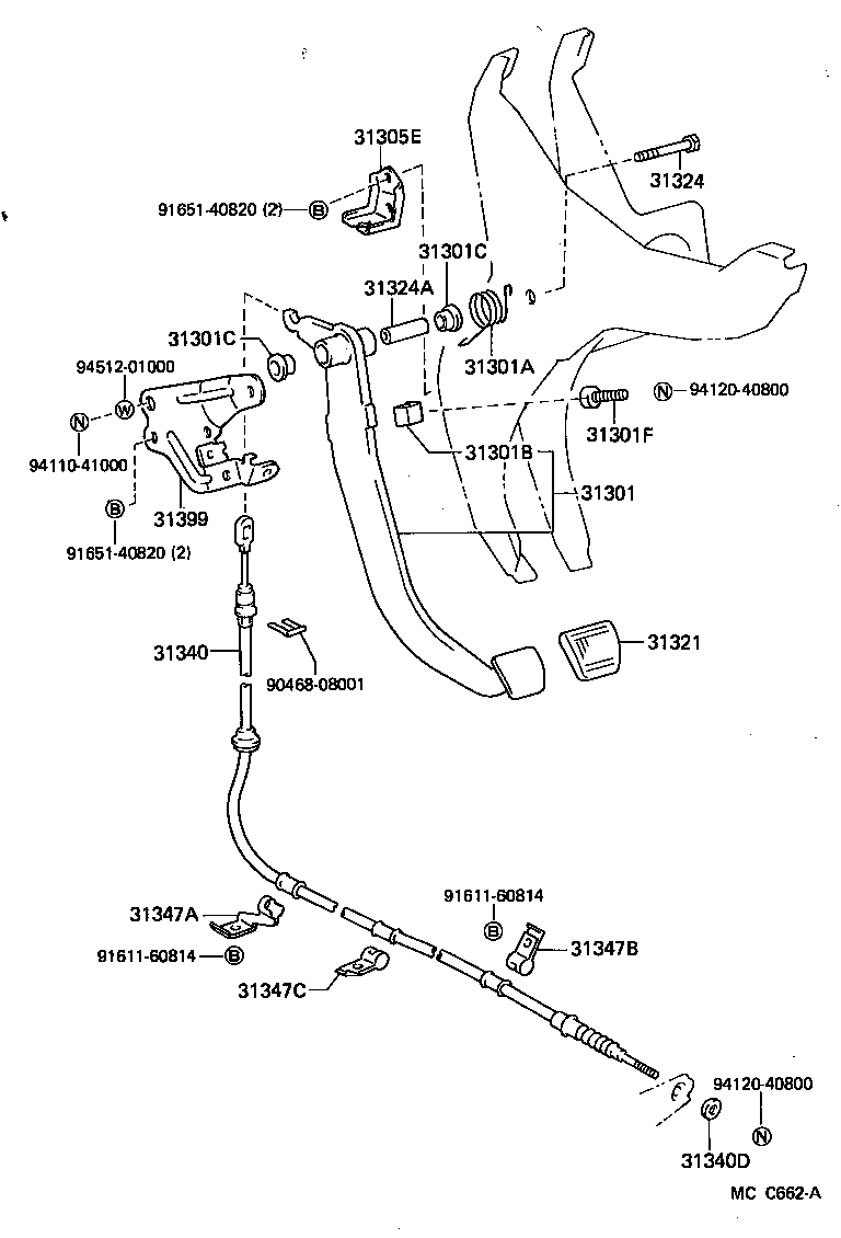  LITEACE VAN WAGON |  CLUTCH PEDAL FLEXIBLE HOSE