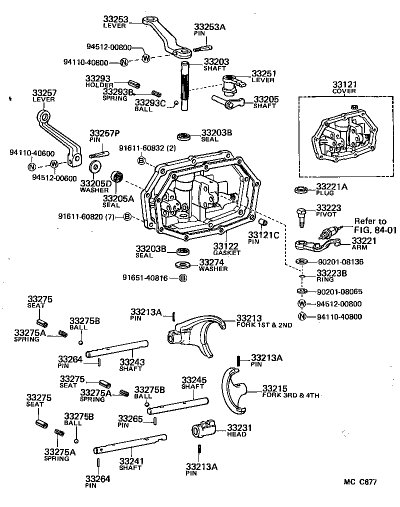  LITEACE VAN WAGON |  GEAR SHIFT FORK LEVER SHAFT MTM