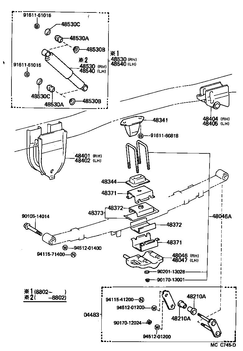  LITEACE VAN WAGON |  REAR SPRING SHOCK ABSORBER