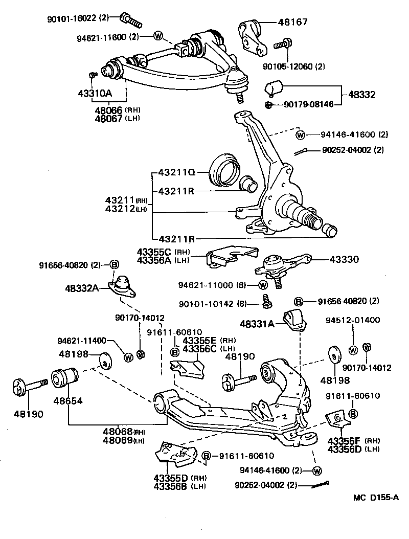  LITEACE VAN WAGON |  FRONT AXLE ARM STEERING KNUCKLE