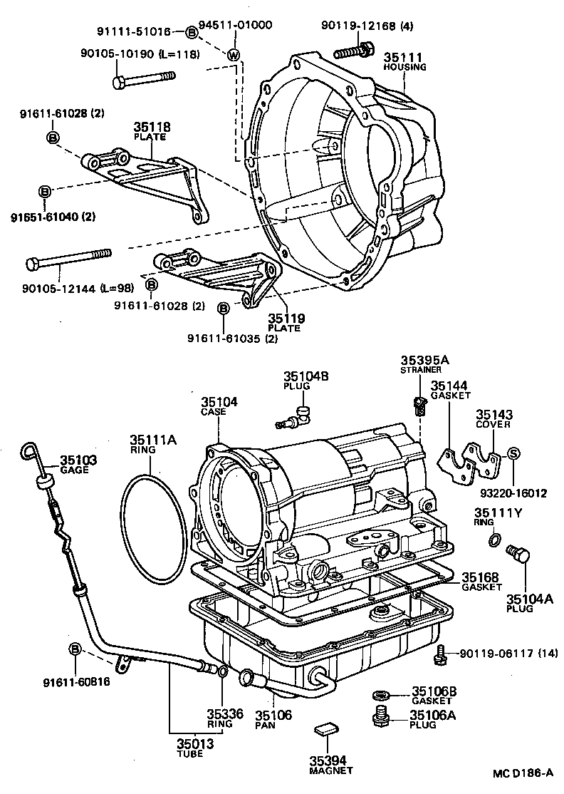  SUPRA |  TRANSMISSION CASE OIL PAN ATM