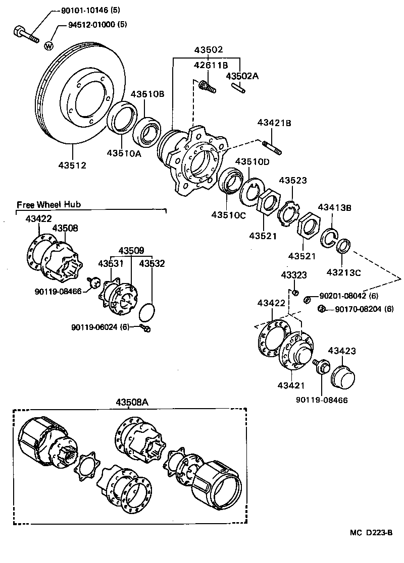  LITEACE VAN WAGON |  FRONT AXLE HUB
