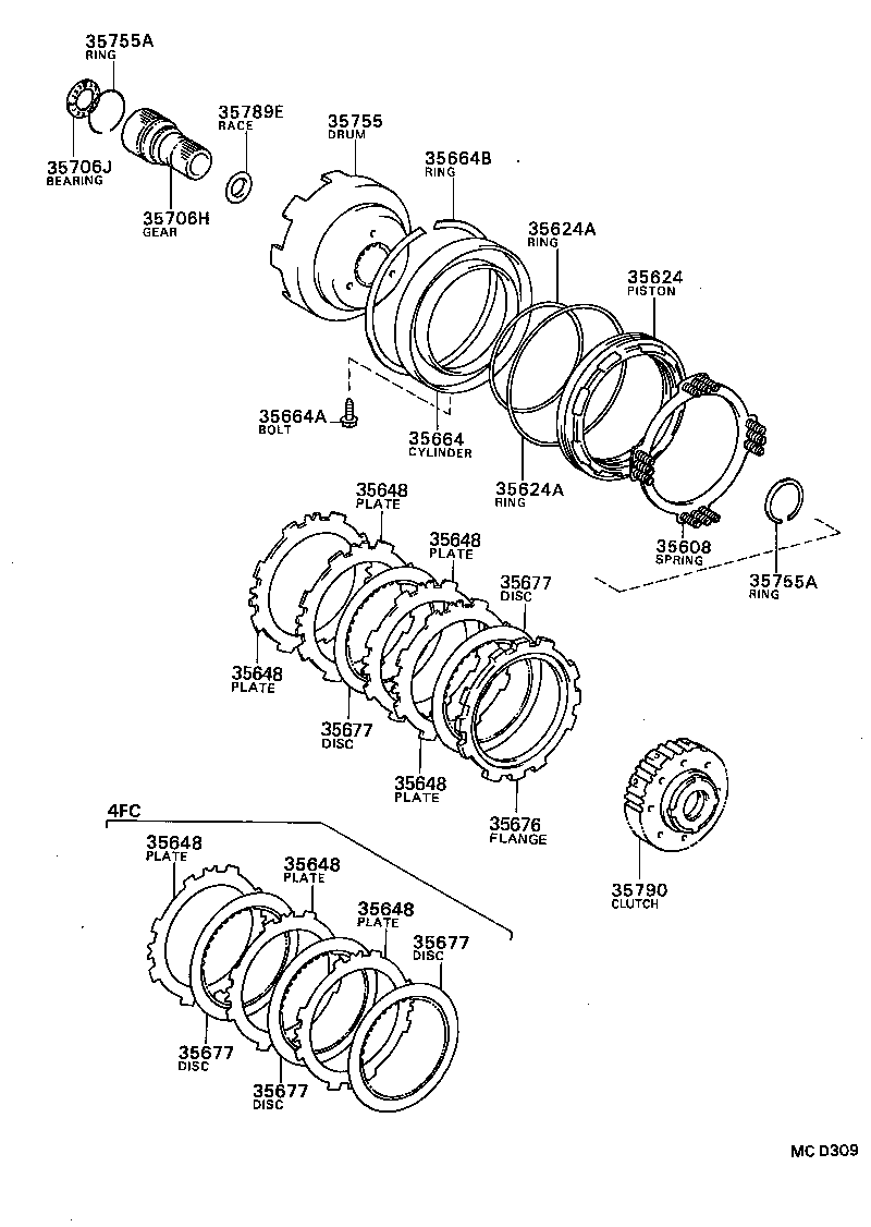  STARLET |  CENTER SUPPORT PLANETARY SUN GEAR ATM