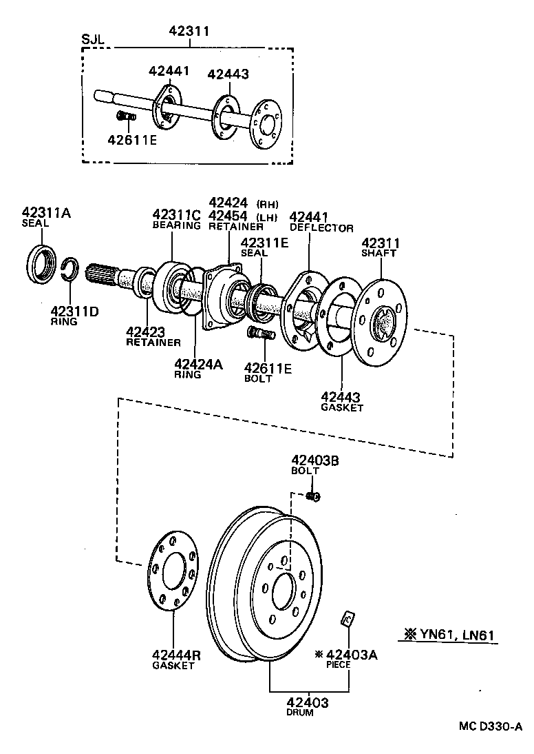  HILUX |  REAR AXLE SHAFT HUB