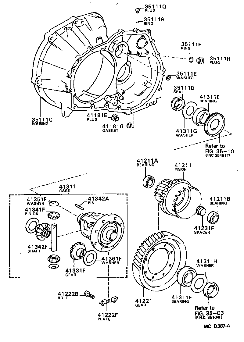  STARLET |  FRONT AXLE HOUSING DIFFERENTIAL