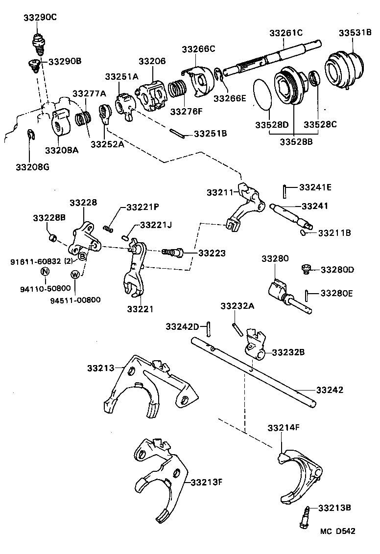  CAMRY VISTA |  GEAR SHIFT FORK LEVER SHAFT MTM