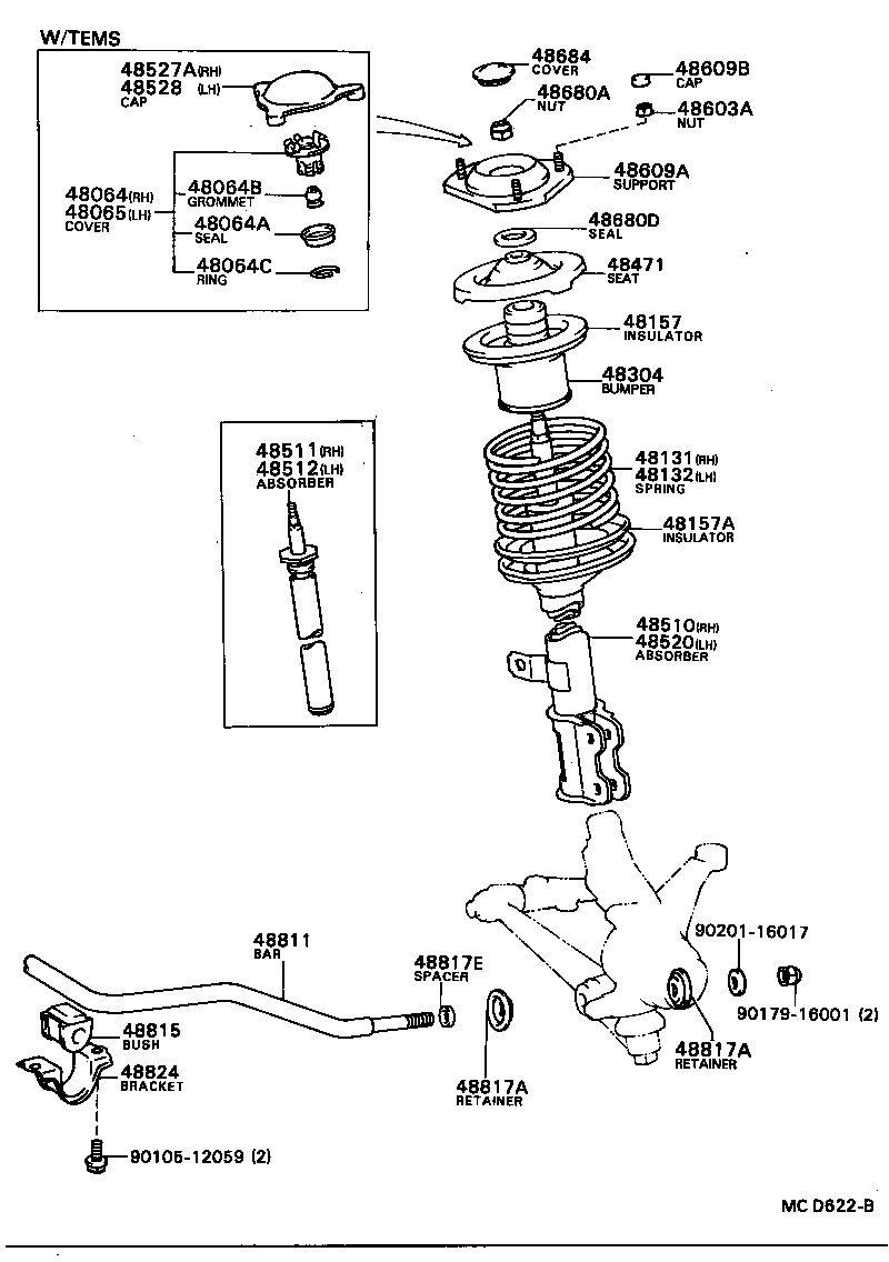  CAMRY VISTA |  FRONT SPRING SHOCK ABSORBER