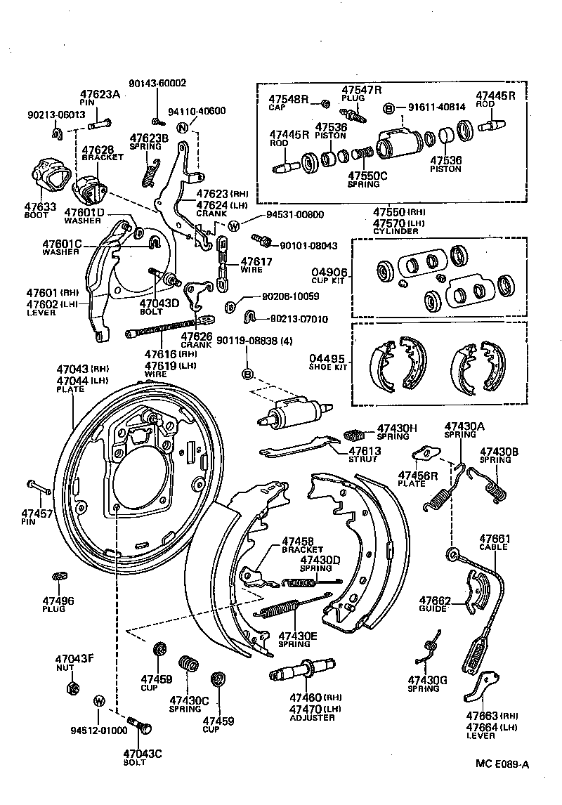  HILUX |  REAR DRUM BRAKE WHEEL CYLINDER BACKING PLATE