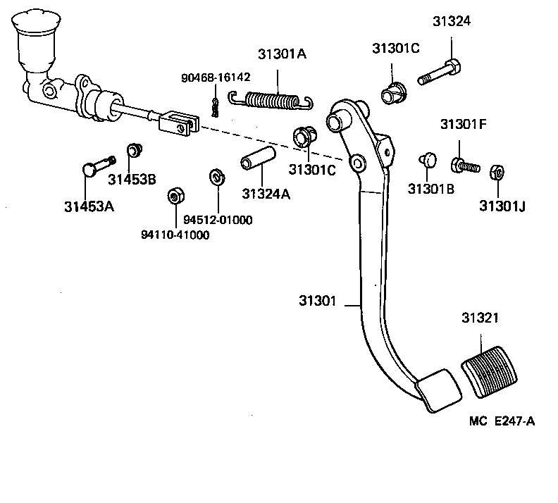  LAND CRUISER VAN |  CLUTCH PEDAL FLEXIBLE HOSE