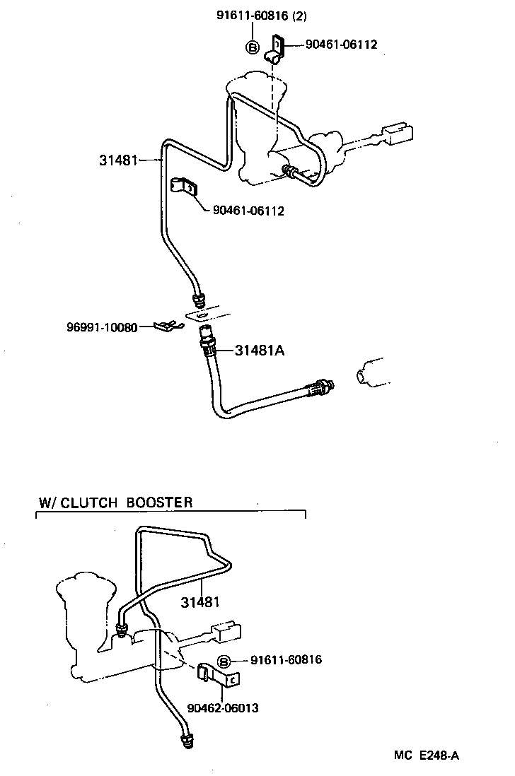  LAND CRUISER VAN |  CLUTCH PEDAL FLEXIBLE HOSE