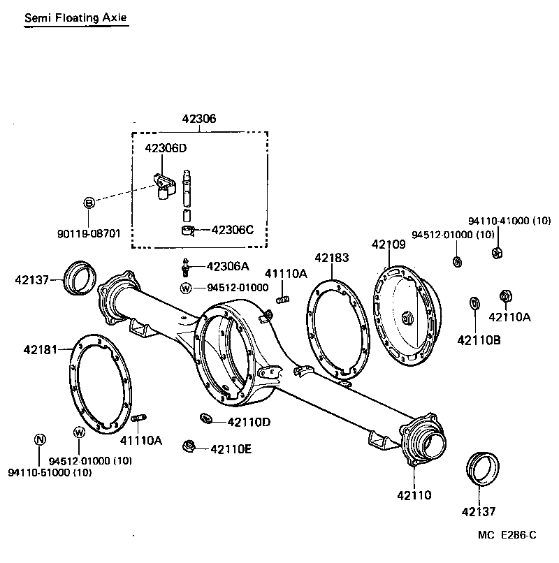  LAND CRUISER VAN |  REAR AXLE HOUSING DIFFERENTIAL
