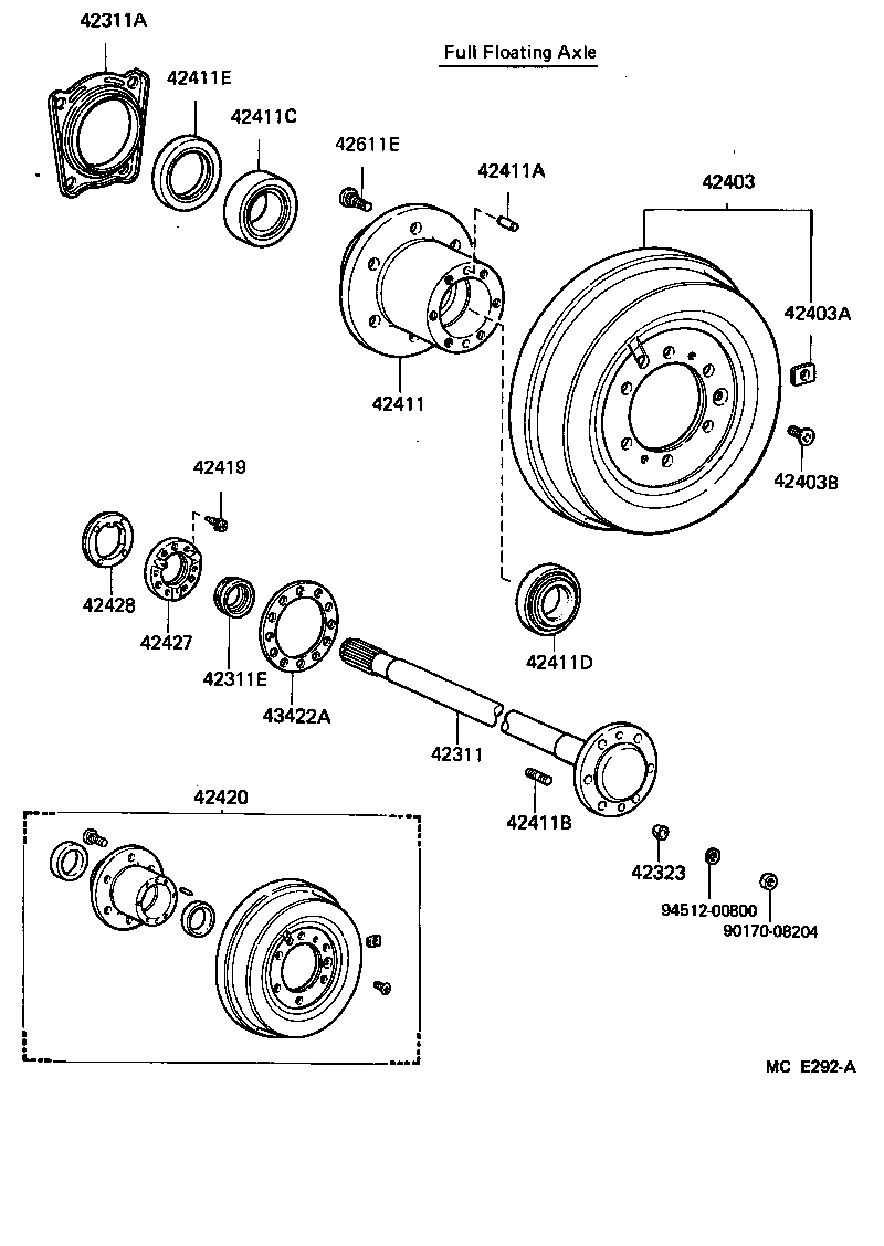  LAND CRUISER VAN |  REAR AXLE SHAFT HUB