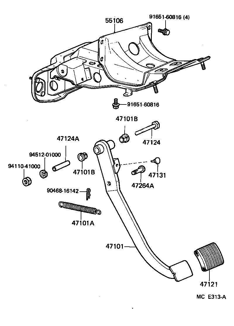  LAND CRUISER VAN |  BRAKE PEDAL BRACKET