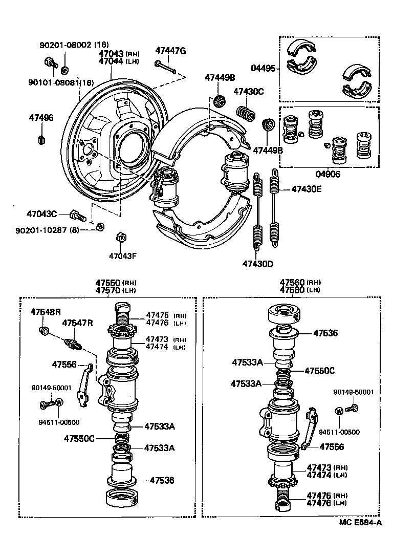  TOYOACE DYNA |  REAR DRUM BRAKE WHEEL CYLINDER BACKING PLATE