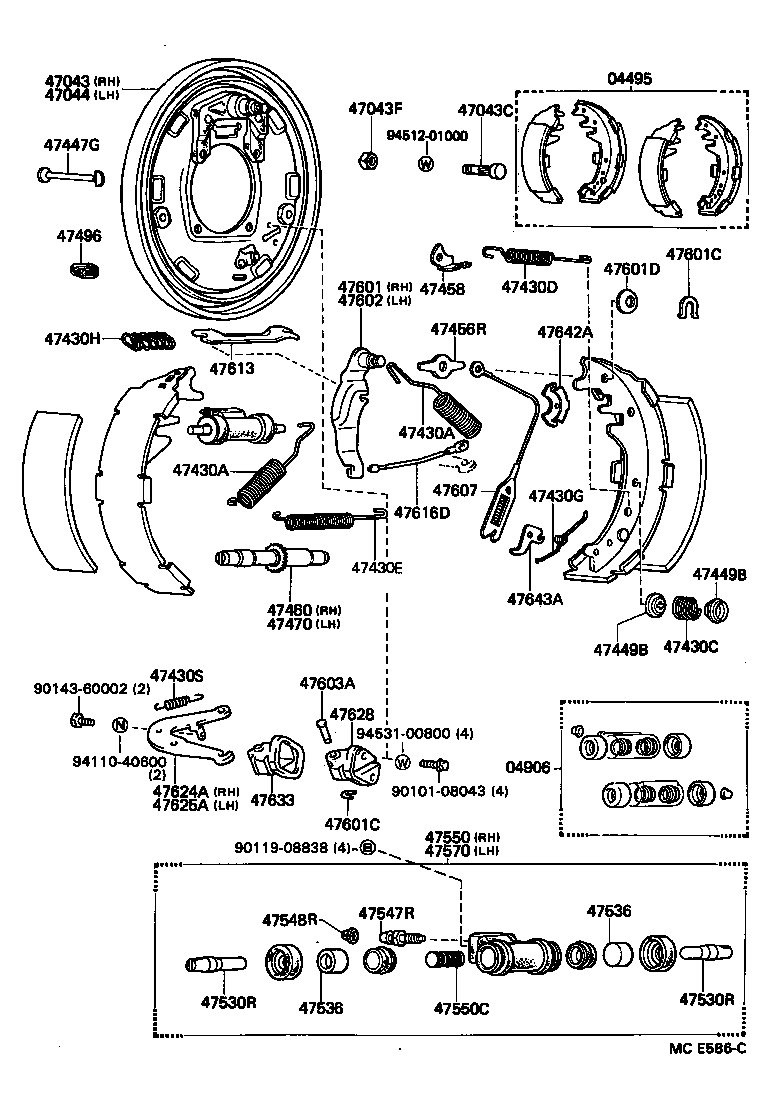  TOYOACE DYNA |  REAR DRUM BRAKE WHEEL CYLINDER BACKING PLATE