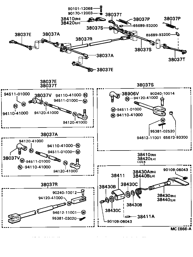  DYNA TOYOACE |  POWER TAKE OFF LEVER LINK