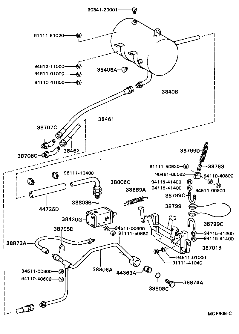  DYNA TOYOACE |  HOIST CYLINDER TRUNNION LIFT ARM
