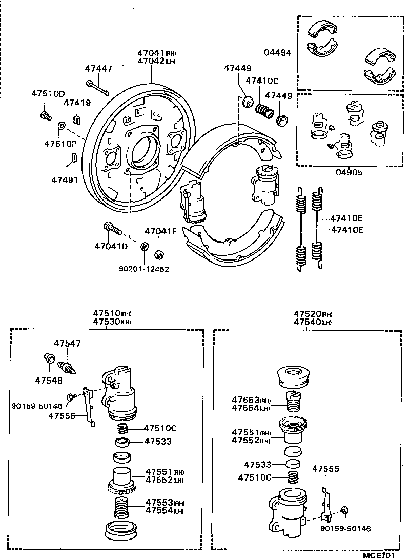  DYNA TOYOACE |  FRONT DRUM BRAKE WHEEL CYLINDER BACKING PLATE