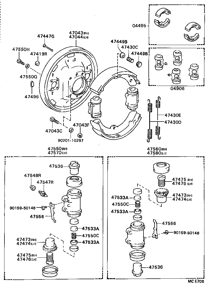  DYNA TOYOACE |  REAR DRUM BRAKE WHEEL CYLINDER BACKING PLATE