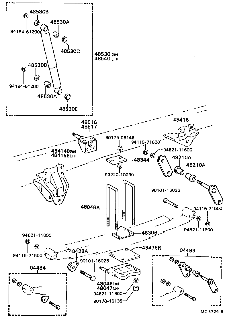  DYNA TOYOACE |  REAR SPRING SHOCK ABSORBER
