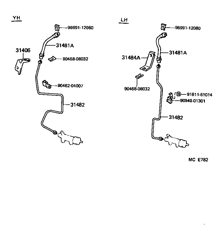  HIACE VAN WAGON |  CLUTCH PEDAL FLEXIBLE HOSE