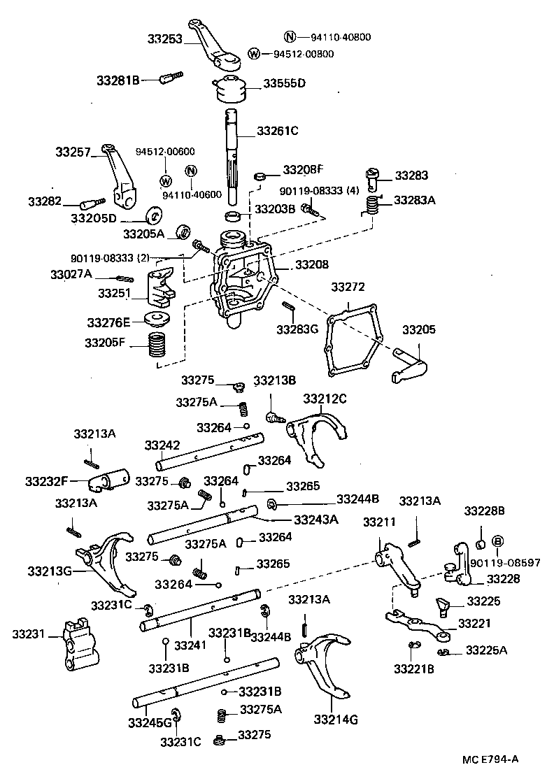  HIACE VAN WAGON |  GEAR SHIFT FORK LEVER SHAFT MTM