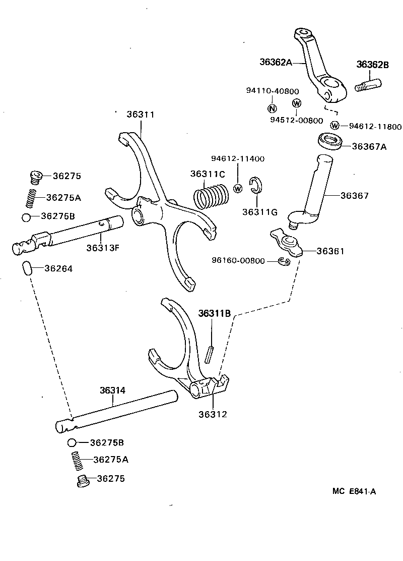  HIACE VAN WAGON |  TRANSFER LEVER SHIFT ROD