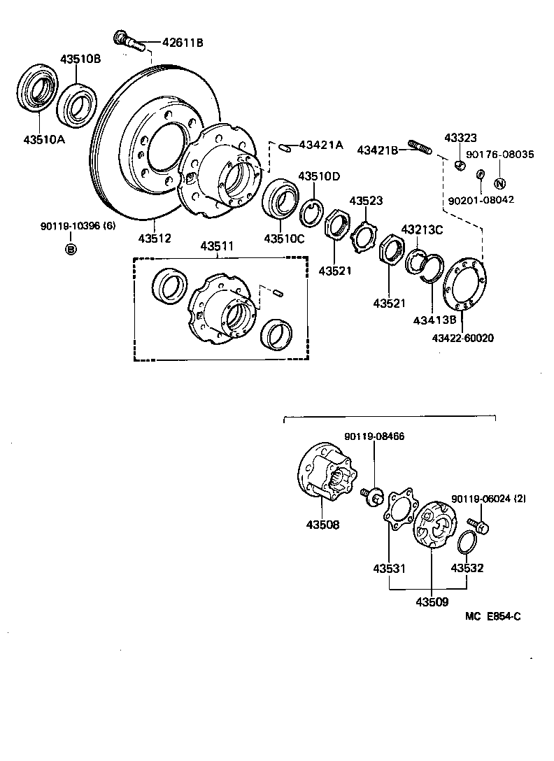  HIACE VAN WAGON |  FRONT AXLE HUB