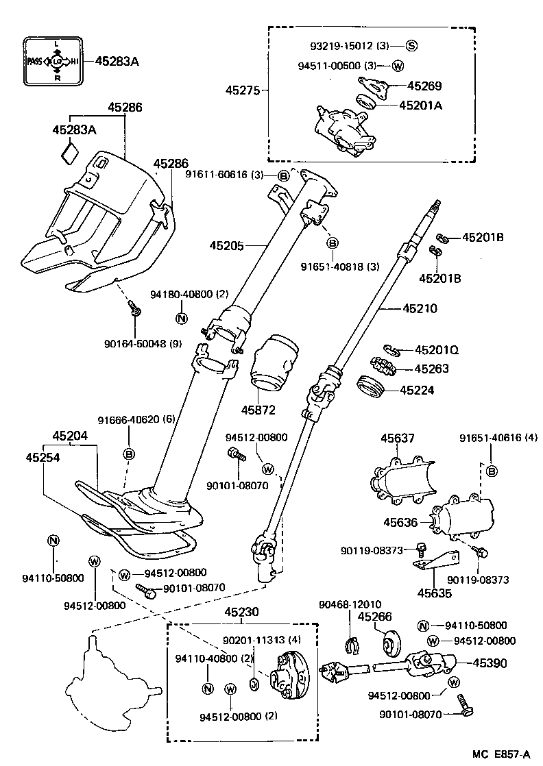  HIACE VAN WAGON |  STEERING COLUMN SHAFT
