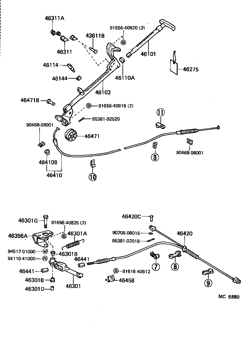  HIACE VAN WAGON |  PARKING BRAKE CABLE