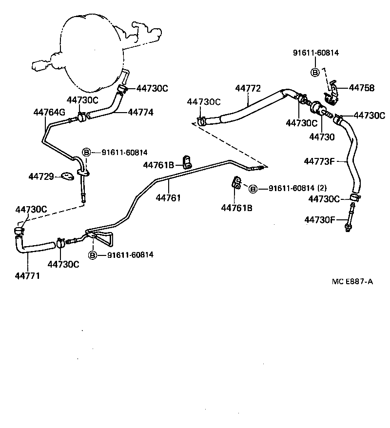  HIACE VAN WAGON |  BRAKE BOOSTER VACUUM TUBE