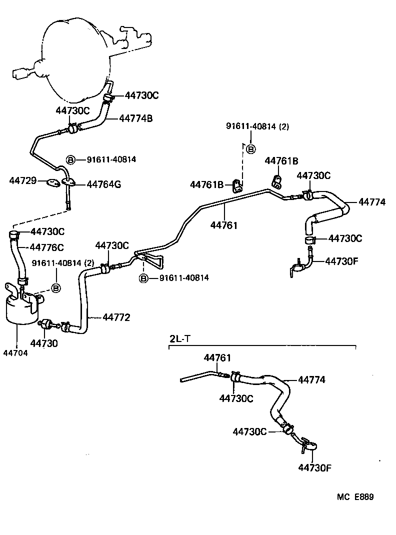  HIACE VAN WAGON |  BRAKE BOOSTER VACUUM TUBE