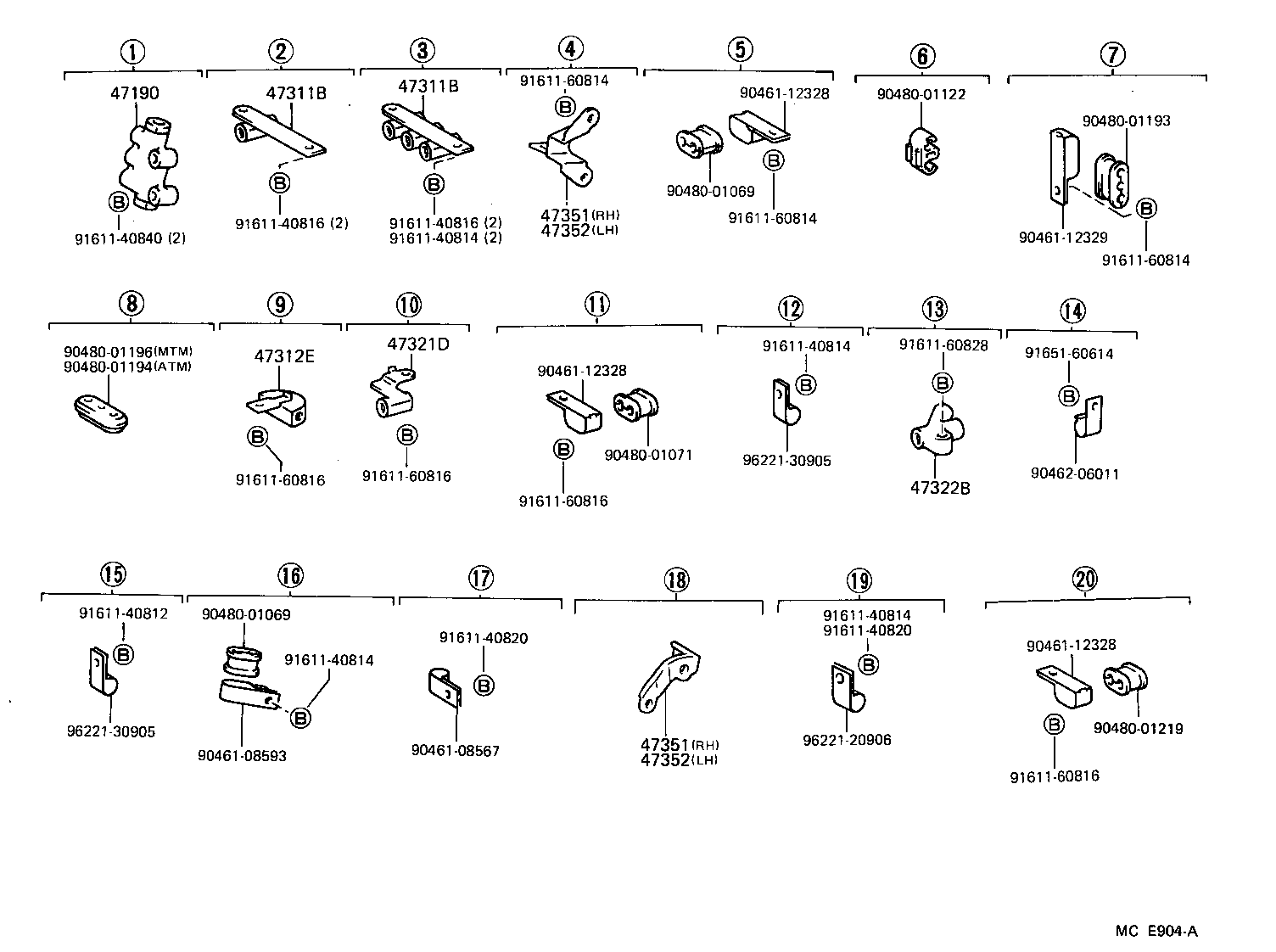 HIACE VAN WAGON |  BRAKE TUBE CLAMP