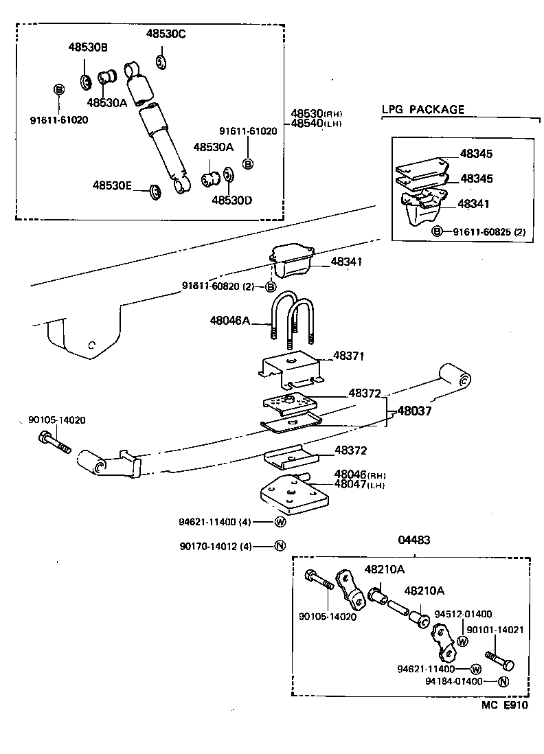  HIACE VAN WAGON |  REAR SPRING SHOCK ABSORBER