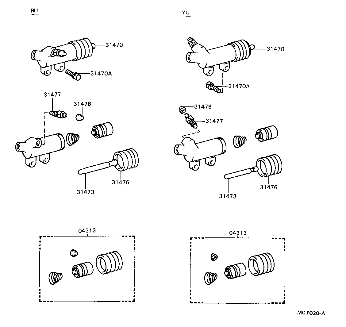  DYNA TOYOACE |  CLUTCH RELEASE CYLINDER