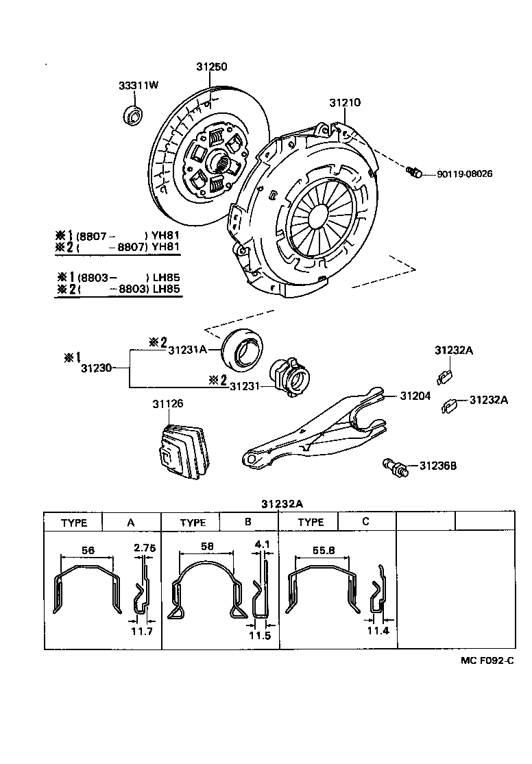  HIACE TRUCK |  CLUTCH RELEASE FORK