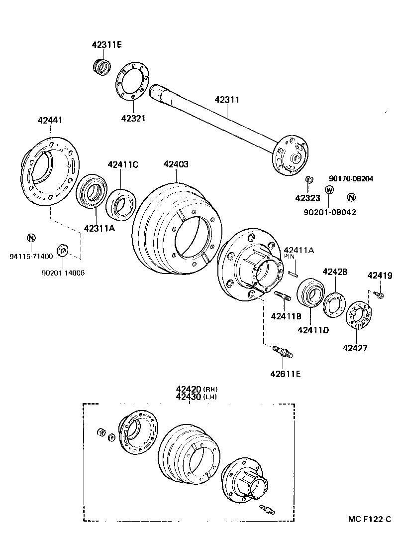  HIACE TRUCK |  REAR AXLE SHAFT HUB
