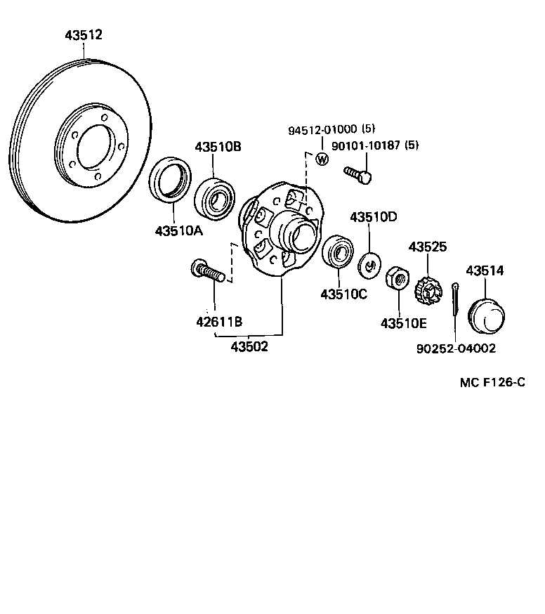  HIACE TRUCK |  FRONT AXLE HUB