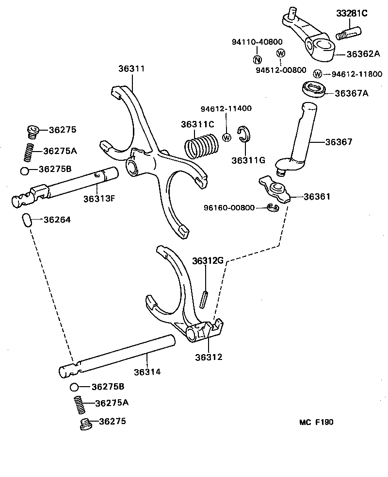  HIACE QUICK DELIVERY |  TRANSFER LEVER SHIFT ROD