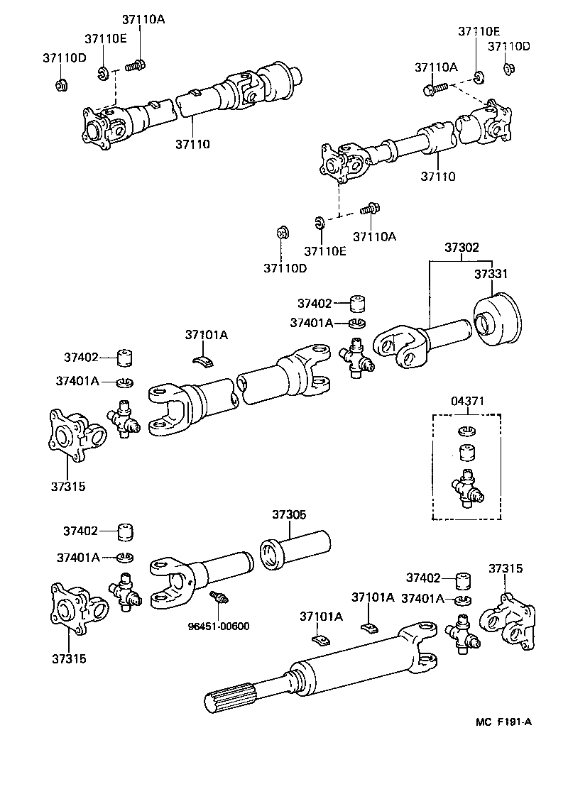  HIACE TRUCK |  PROPELLER SHAFT UNIVERSAL JOINT