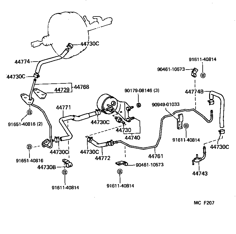  HIACE TRUCK |  BRAKE BOOSTER VACUUM TUBE