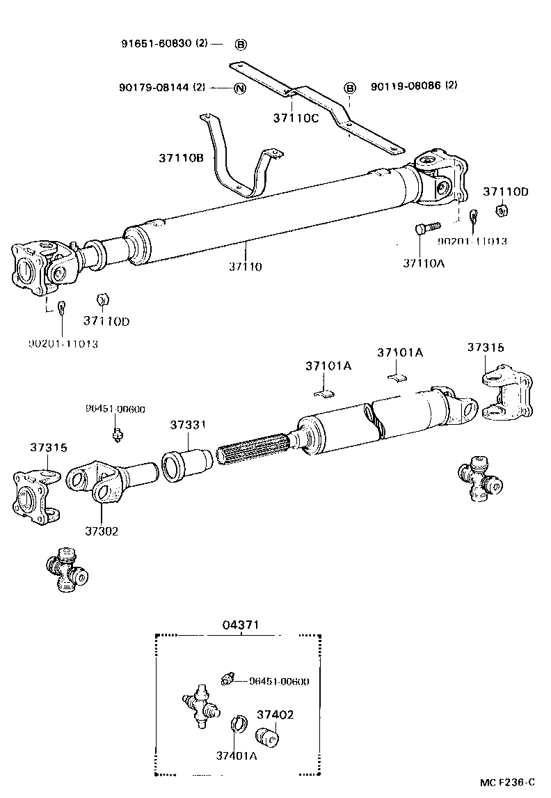  DYNA TOYOACE |  PROPELLER SHAFT UNIVERSAL JOINT