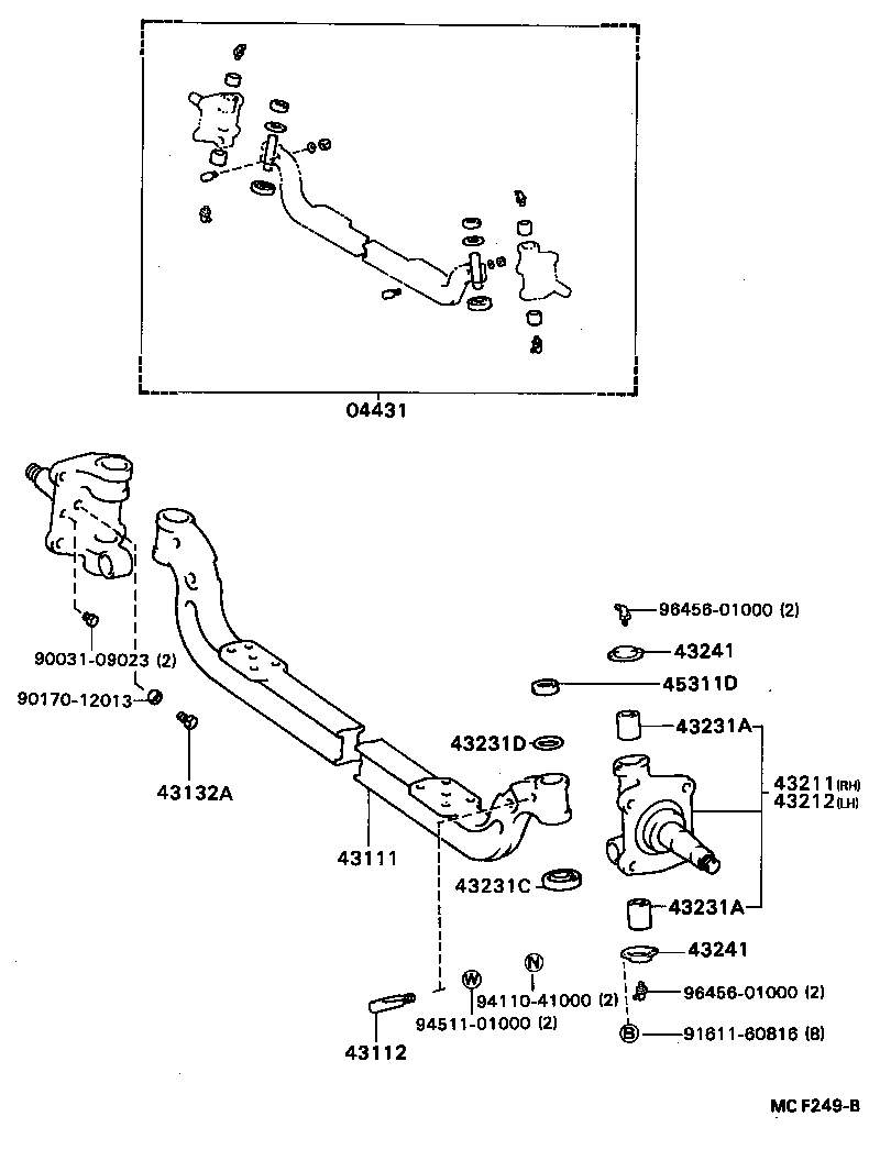  DYNA TOYOACE |  FRONT AXLE ARM STEERING KNUCKLE