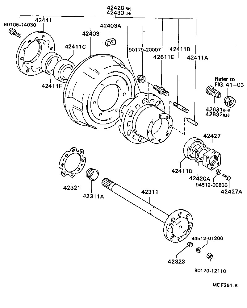  DYNA TOYOACE |  REAR AXLE SHAFT HUB