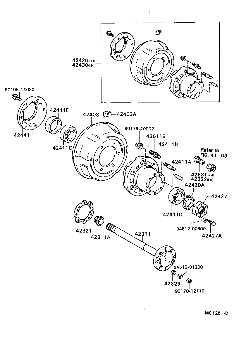  DYNA TOYOACE |  REAR AXLE SHAFT HUB