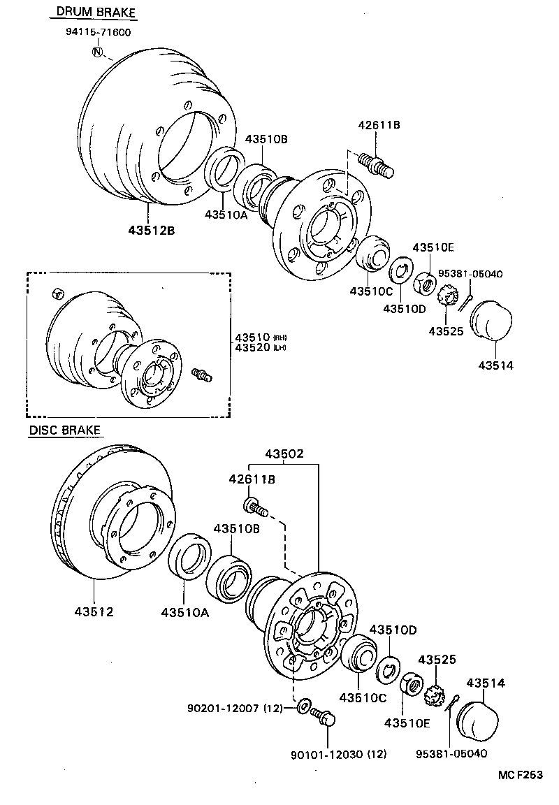  DYNA TOYOACE |  FRONT AXLE HUB