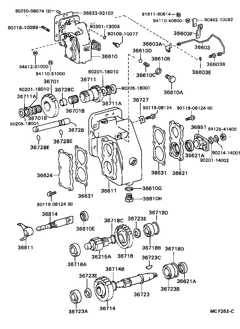  DYNA TOYOACE |  POWER TAKE OFF CASE GEAR