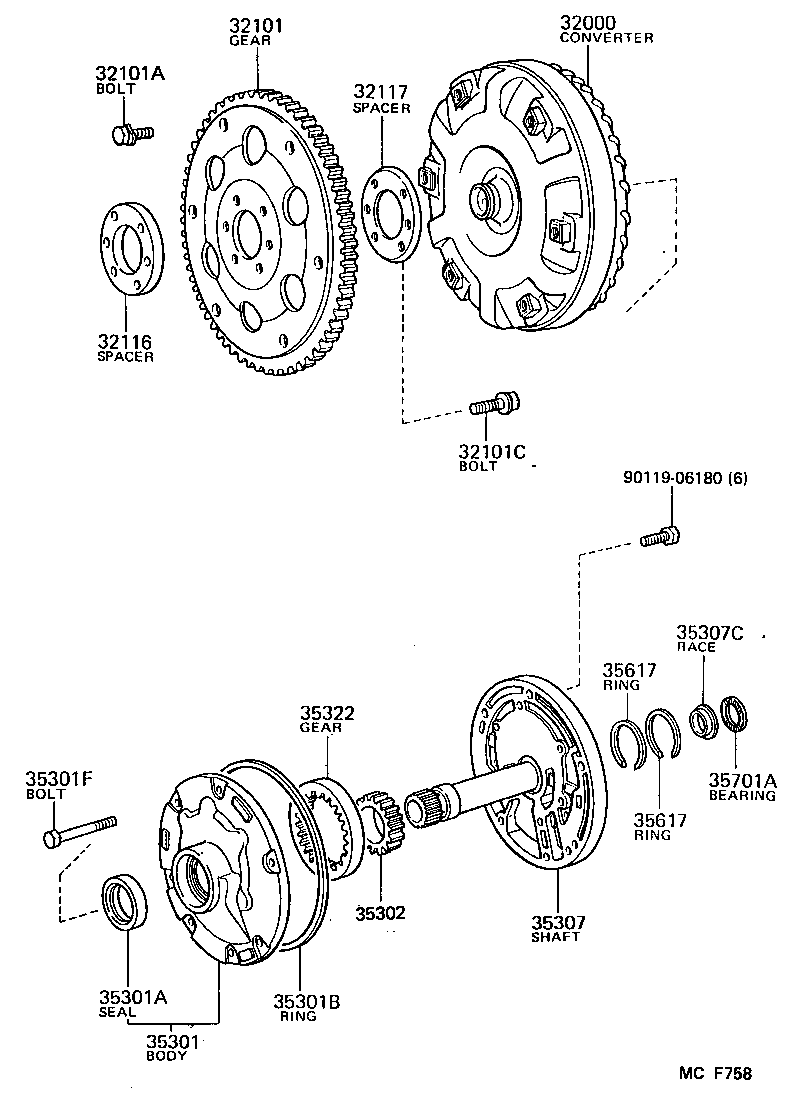 LITEACE VAN WAGON |  TORQUE CONVERTER FRONT OIL PUMP CHAIN ATM